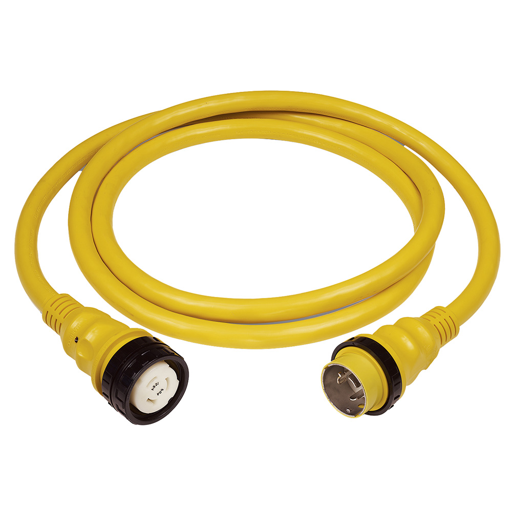Image 1: Marinco 50AMP 125/250V Shore Power Cable - 12' - Yellow