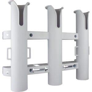 Image 1: Sea-Dog Triple Threat Three Pole Rod Holder - White