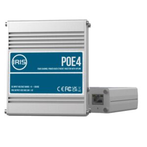 Image 1: Iris Four Channel Uplink Power Over Ethernet Switch - IEEE802.3af & 3at Compliant - 9-30VDC Input - 48VDC Output