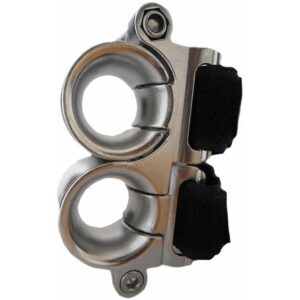 Image 1: Wichard Double Fairlead - 25mm Diameter Stanchion w/Webbing - Velcro Stipe