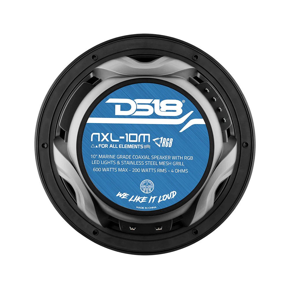 Image 4: DS18 HYDRO 10" 2-Way Speakers w/Bullet Tweeter & Integrated RGB LED Lights - Black