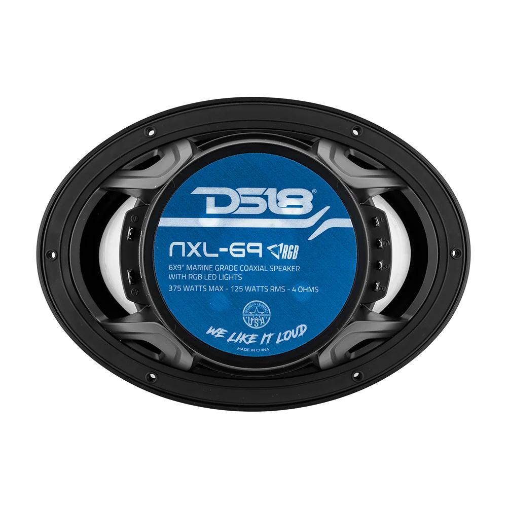 Image 4: DS18 HYDRO 6 x 9" 2-Way Marine Speakers w/Integrated RGB LED Lights - 375W - Black